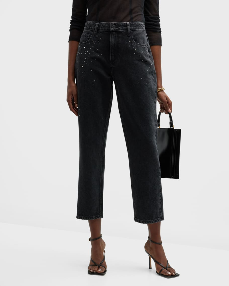 Noella Embellished Straight-Leg Ankle Jeans | Neiman Marcus