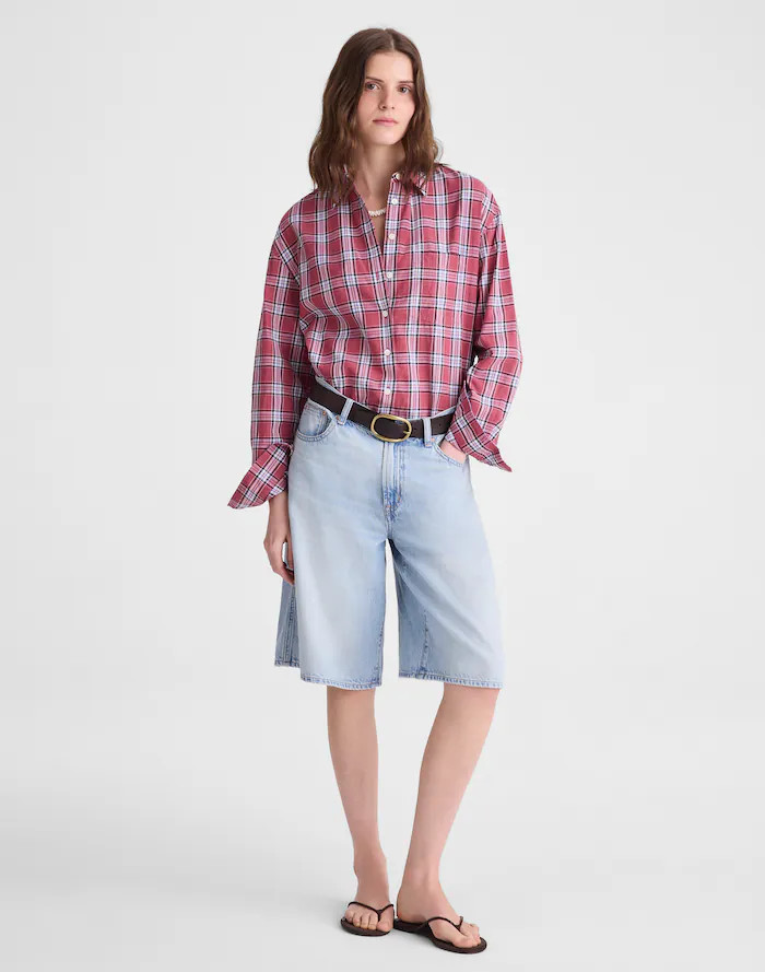 The V-Waist Bermuda Short in Airy Denim | Madewell