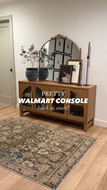 This Walmart console is under $200 and back in stock in other black and this honey color. 

Great quality, and perfect for under a TV, or as a console table. 

For those asking, my candle holders are 16 and 20” 😊

Follow me @frengpartyof6 for all things neutral home.

#basementdesign #basement #homedecor #homedecorinspo #prettylittleinteriors #affordablehomedecor #budgetdecorating #budgetfriendly #organicmodern #myhomesweethome #ihavethisthingwithrugs #organicmodern #ltkhome 

#LTKstyletip #LTKhome