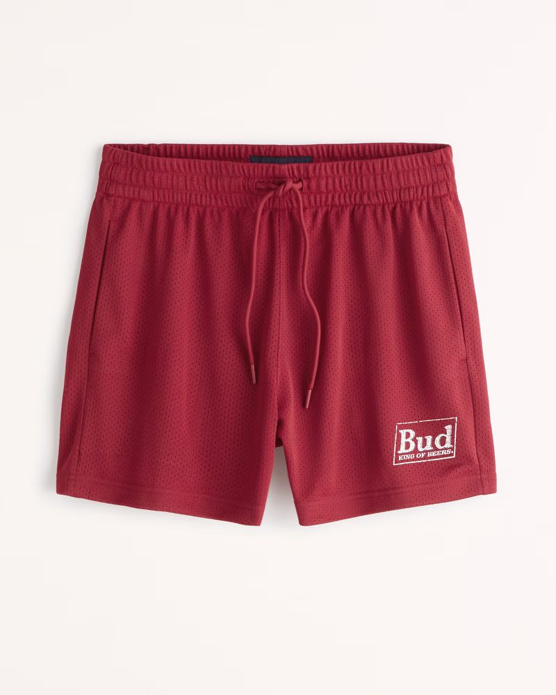 Budweiser 6 Inch Graphic Mesh Short | Abercrombie & Fitch (US)