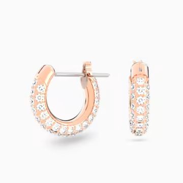 Stone Pierced Earrings, Pink, Rose-gold tone plated | Swarovski (US)