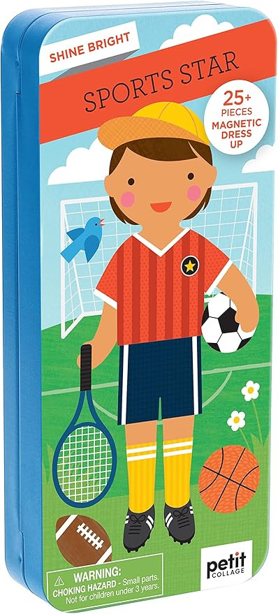 Petit Collage - Sports Star - Shine Bright - Magnetic Dress-Up Game with Mix and Match Magnetic P... | Amazon (US)