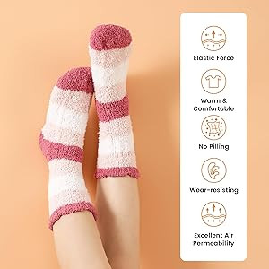 fauson Fuzzy Socks for Women, 5 Pairs Fluffy Cozy Winter Socks for Women | Amazon (US)