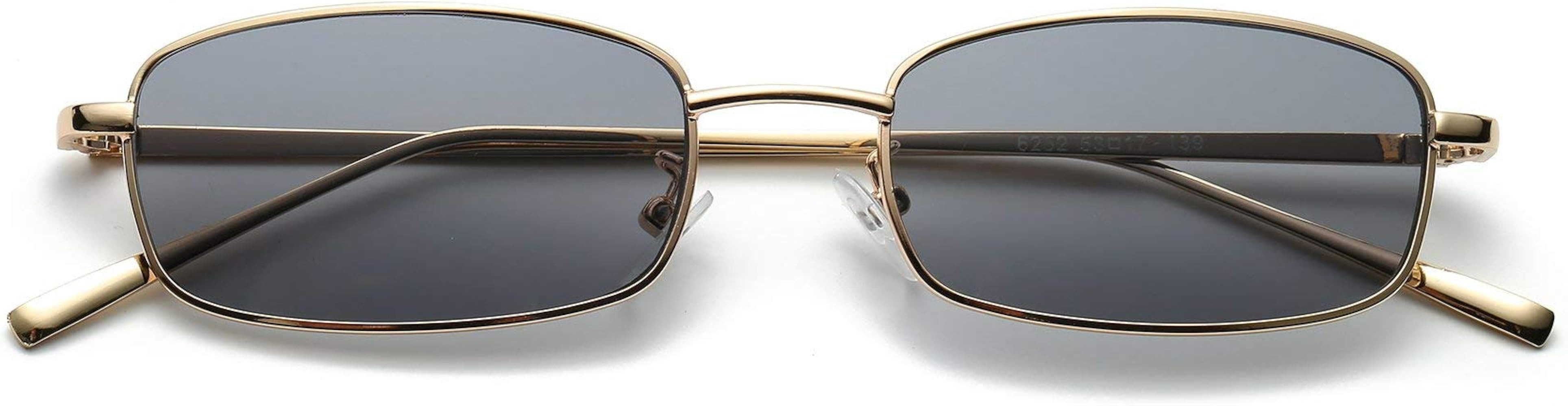 FEISEDY Vintage Small Rectangle Sunglasses Women Men Retro Trendy Square Metal Frame Sun Glasses ... | Amazon (US)