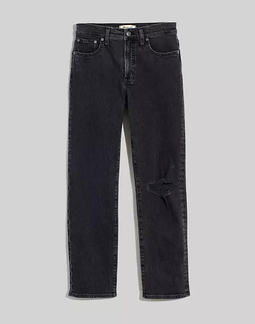 The Plus Mid-Rise Perfect Vintage Straight Jean in Rosella Wash: Ripped Edition | Madewell