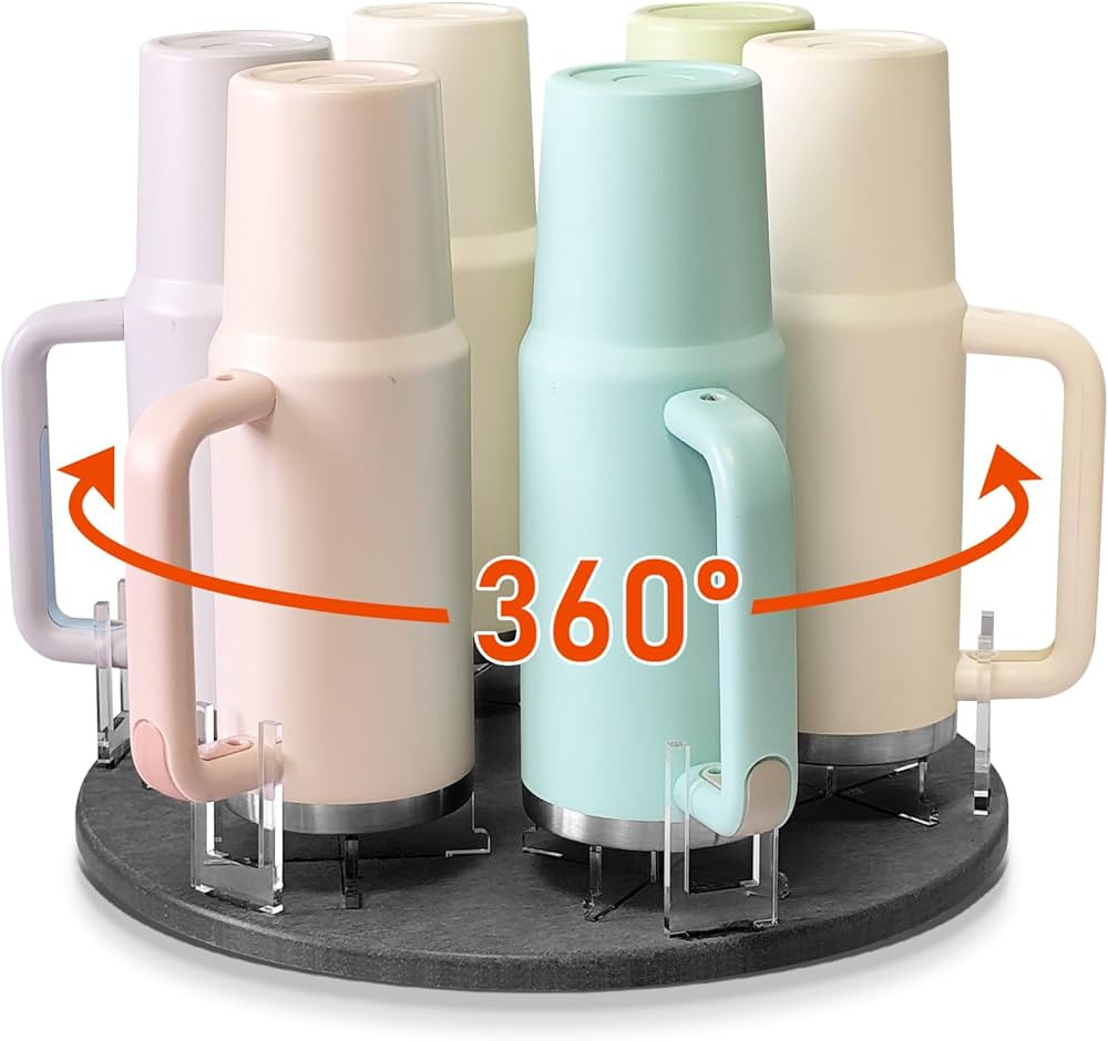 Water Bottle Organizer for Stanley Tumbler, Rotatable Stanley Cup Organizer for Kitchen Cabinets,... | Amazon (US)