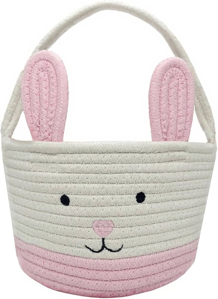 Easter Basket, Easter Bunny Baskets with Handle, Baby Gift Baskets, Egg Buckets Gifts Tote Bags E... | Amazon (US)