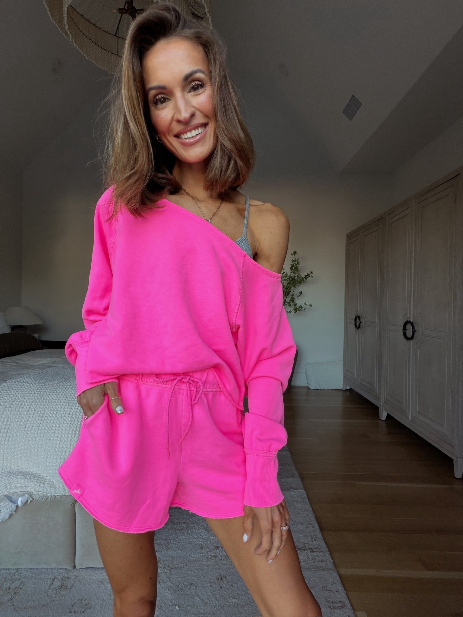 this neon pink matching set just makes me SO happy 💗 target ftw! 🙌🏼 wearing xs in both

#LTKFindsUnder50