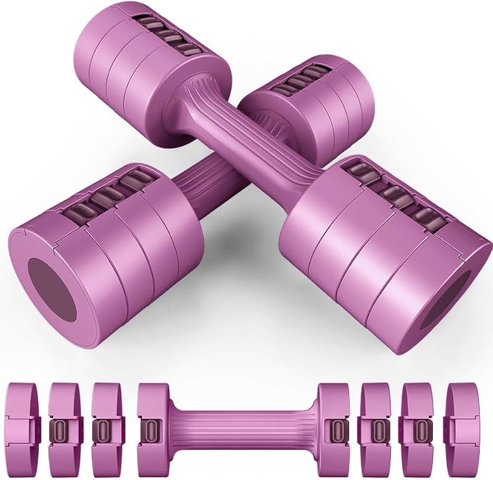 GLAUCUS Adjustable Weight Dumbbells Set- A Pair 4lb 6lb 8lb 10lb (2lb-5lb Each) Free Weights Set ... | Amazon (US)