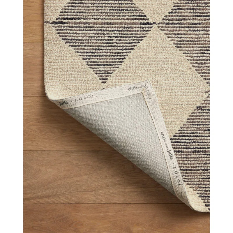 Chris Loves Julia x Loloi Francis Wool Beige / Charcoal Rug | Wayfair North America