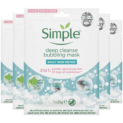 Simple Daily Detox Skin Deep Cleanse Bubbling Mask 5 x 25g | Sephora UK