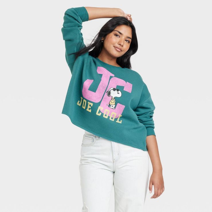 Women's Joe Cool Snoopy Graphic Sweatshirt - Green | Target