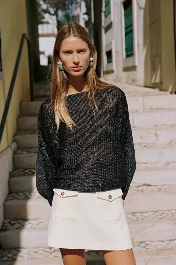 RUSTIC WEAVE SKORT | Zara UK