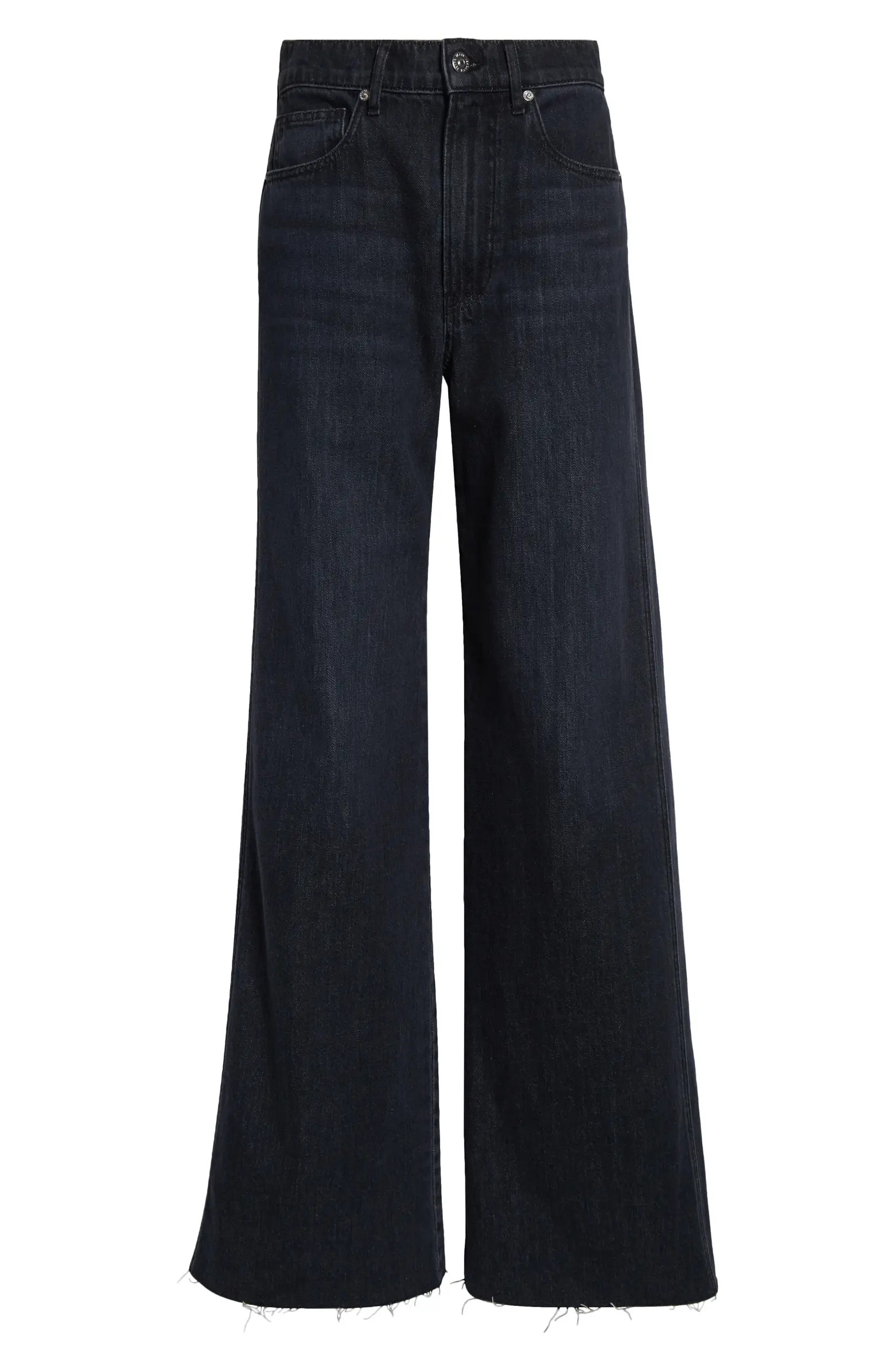 Veronica Beard Kasey Raw Hem Mid Rise Wide Leg Jeans | Nordstrom | Nordstrom