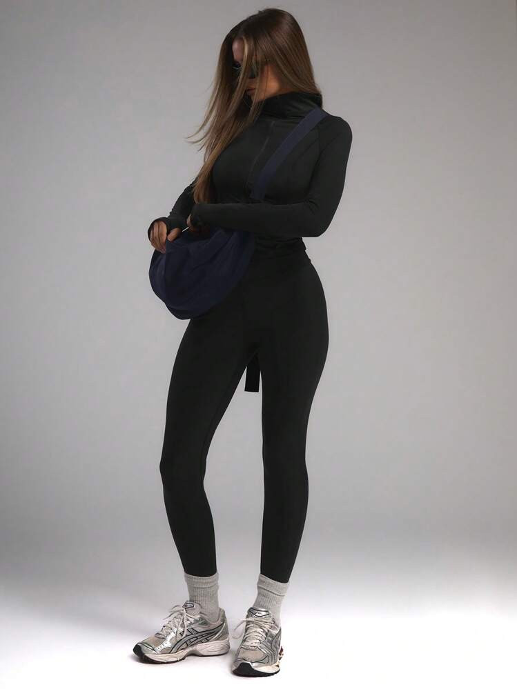 MUSERA Mallas deportivas sólidas con cintura alta | SHEIN USA | SHEIN