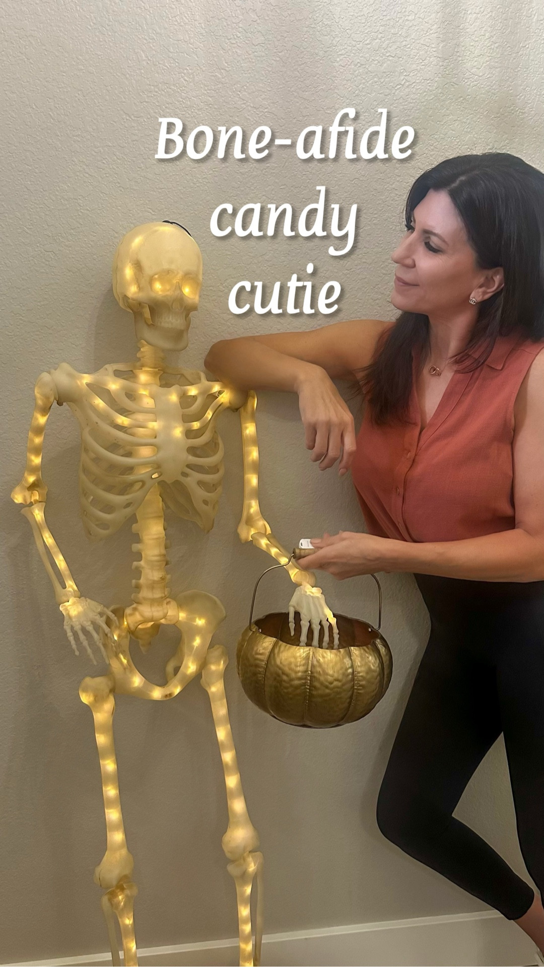 BEST SKELETON EVER! With multiple light modes, he’s extra fun at night and sure to steal the show! The hammered gold pumpkin is perfect for passing out candy and the spooky ghost pic adds the just the right Halloween touch to my entry.

#LTKHome #LTKFindsUnder50 #LTKSeasonal