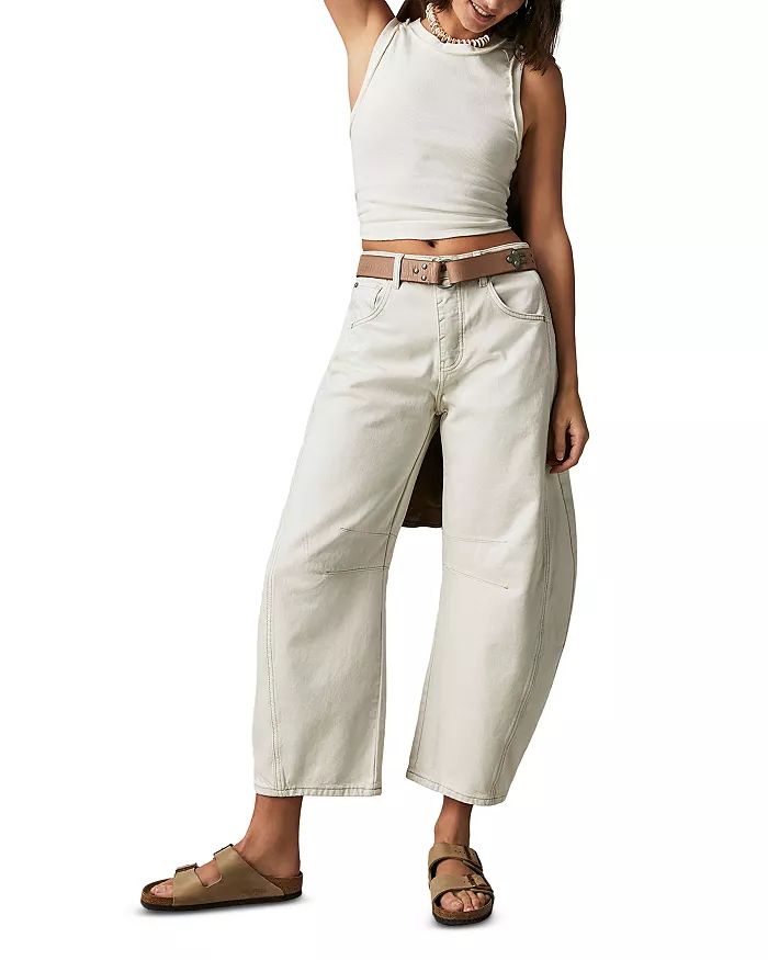 We the Free Mid Rise Barrel Jeans in Milk | Bloomingdale's (US)