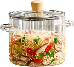Glass Cooking Pot with Lid - 2L(68oz) Heat Resistant Borosilicate Glass Cookware Stovetop Pot Set... | Amazon (US)