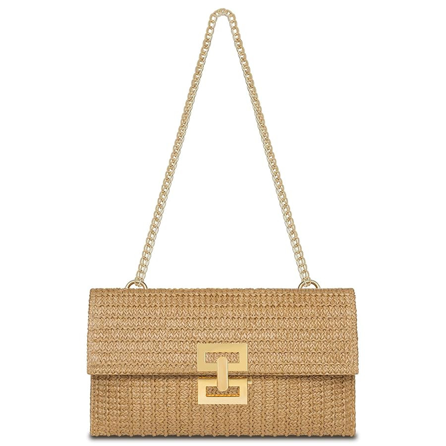 Straw Clutch Purse for Women Designer Evening Handbag Summer Beach Shoulder Crossbody Bag | Amazon (US)