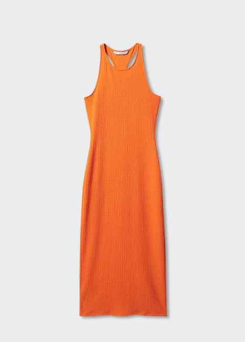 Opening textured dress -  Women | Mango USA | MANGO (US)