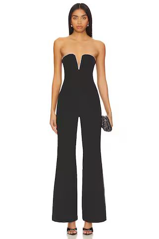 Good American Crystal Scuba Jumpsuit in Black001 from Revolve.com | Revolve Clothing (Global)