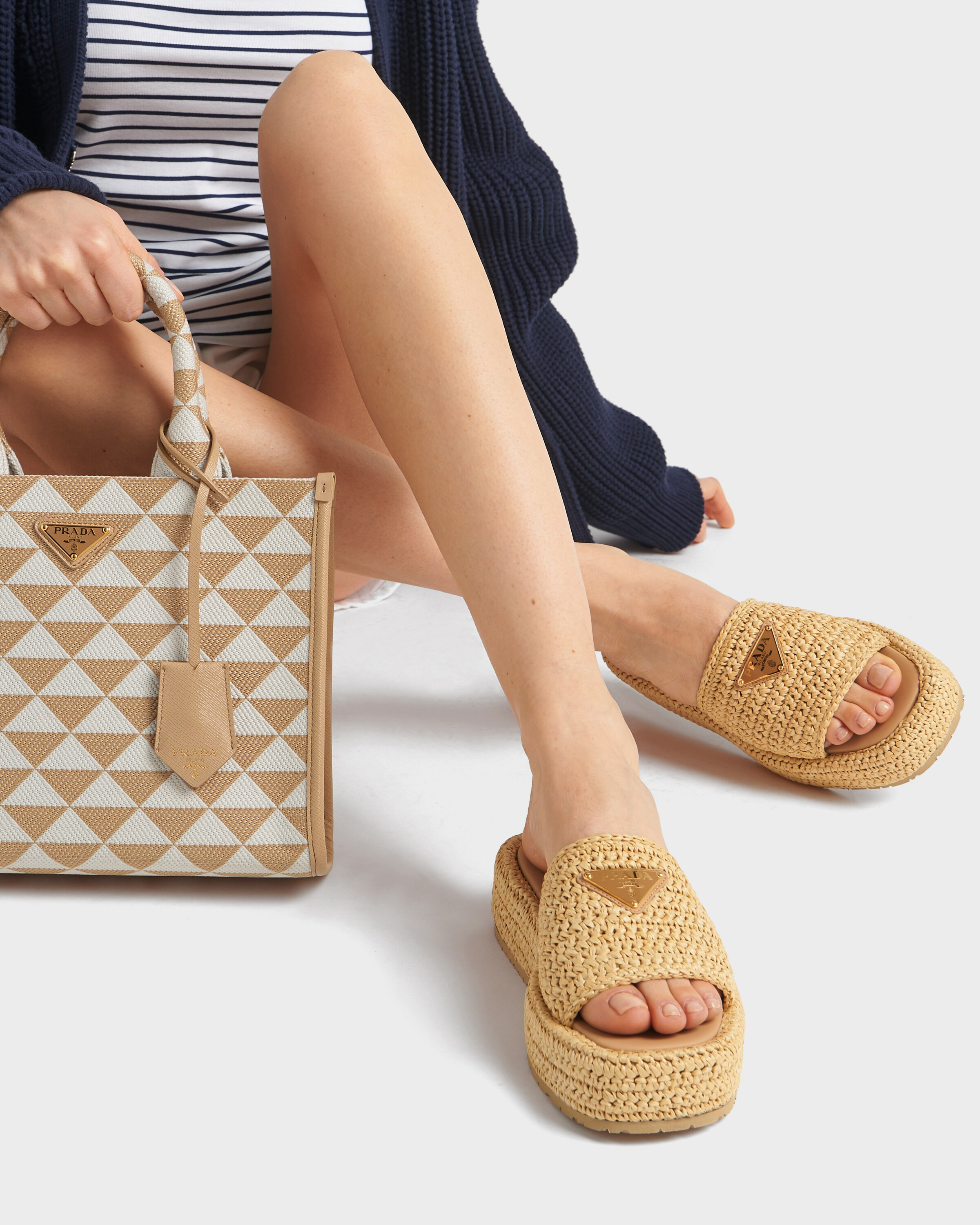 Crochet flatform slides | Prada US