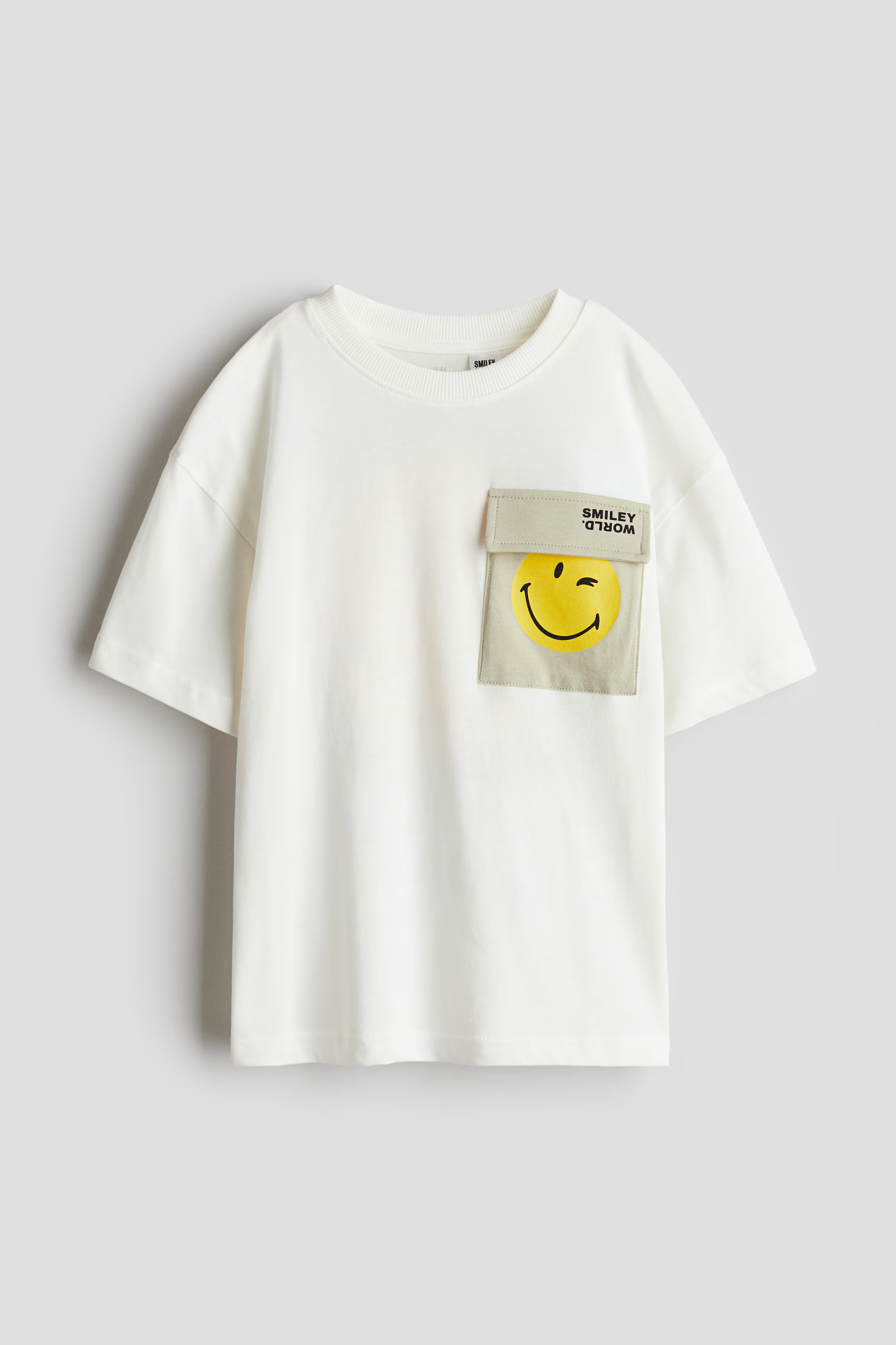 Printed T-shirt - Round Neck - Short sleeve - White/SmileyWorld® - Kids | H&M CA | H&M (US + CA)