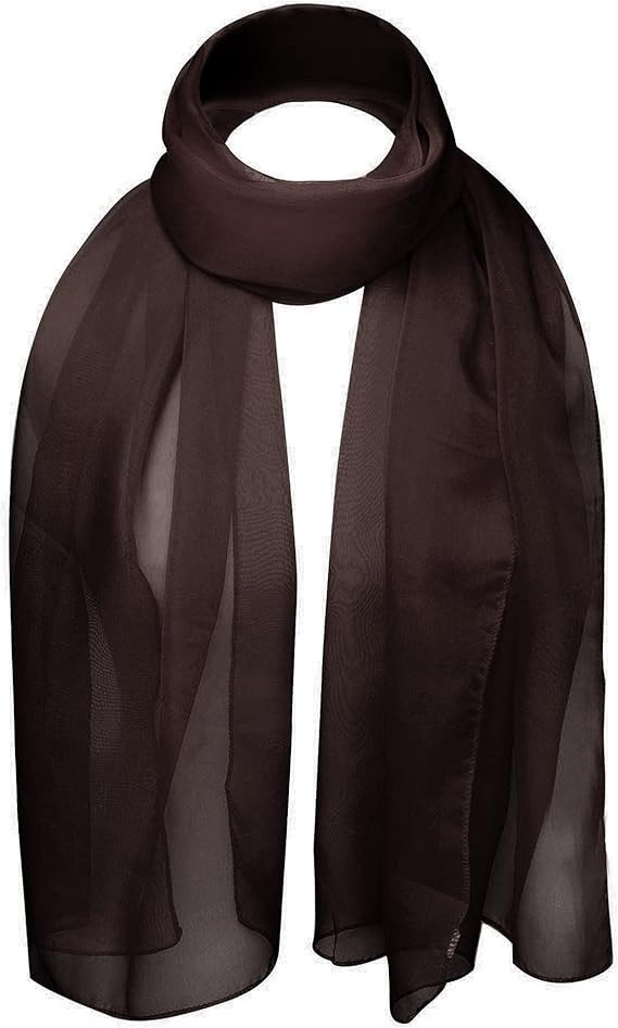 Basic Sense Chiffon Scarf Sheer Soft Plain Neck Wrap for Women Neatly Stitched | Amazon (UK)