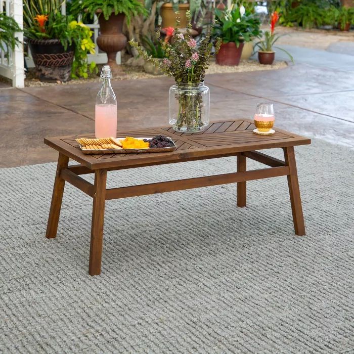 Coro Chevron Slatted Patio Coffee Table  - Saracina Home | Target