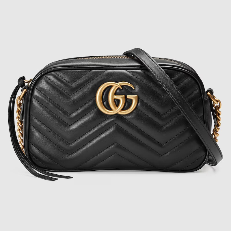 GUCCI GG Marmont Small Camera Bag, Black, Leather | Gucci (US)