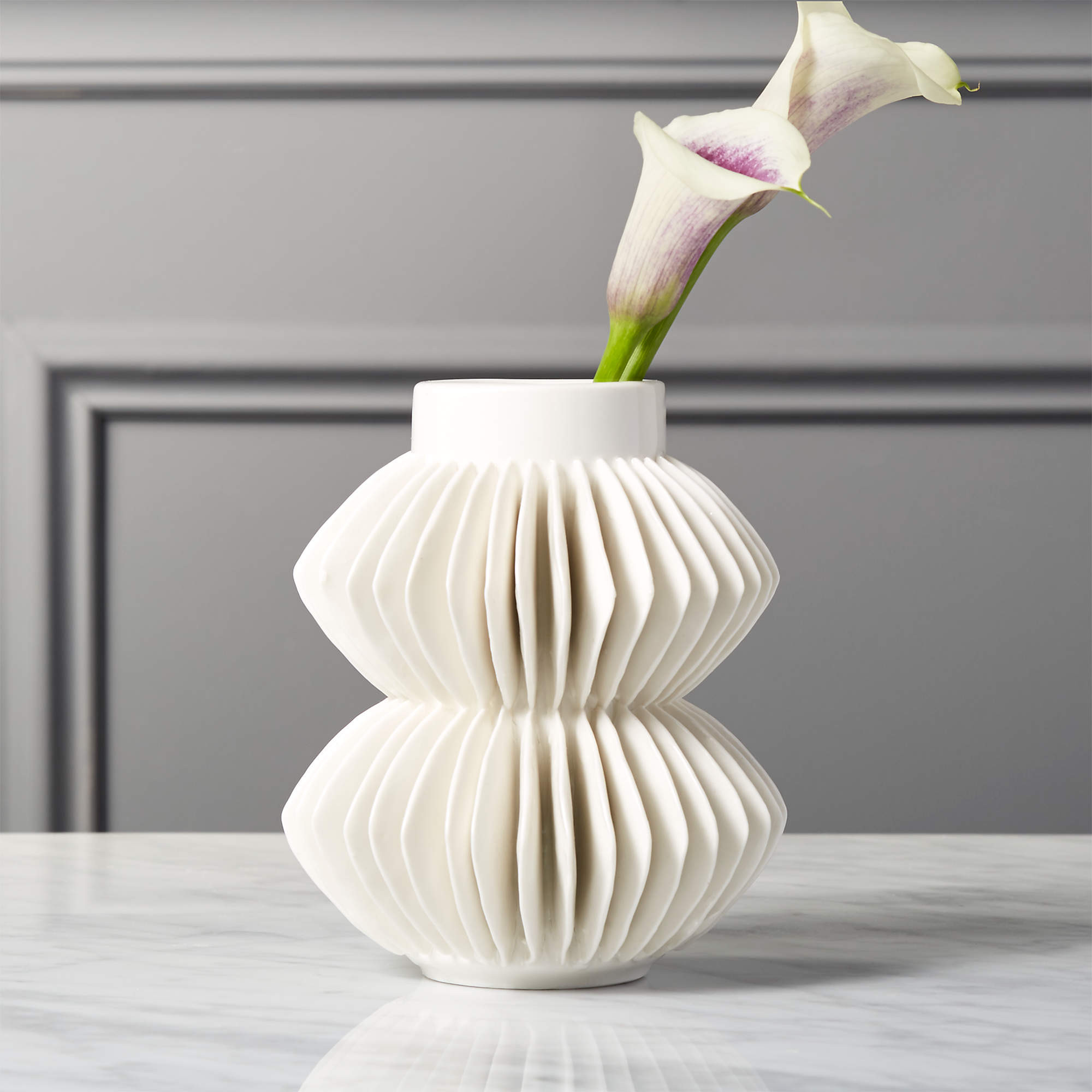 Celia White Vase + Reviews | CB2 | CB2