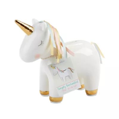 Baby Aspen Ceramic Unicorn Bank in Gold/White | buybuy BABY | buybuy BABY