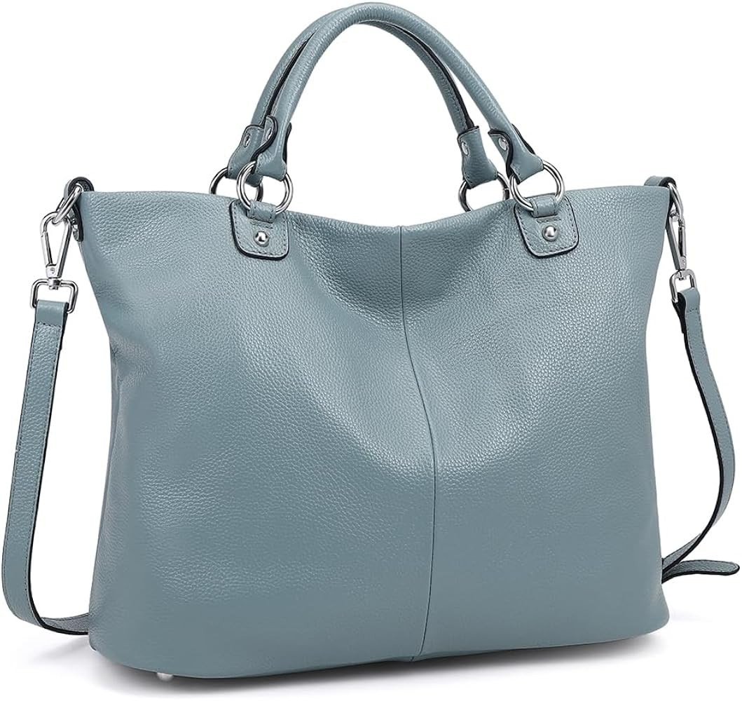 Amazon.com: Kattee Women's Soft Leather Tote Bag, Top Satchel Purses and Handbags (Blue) : Clothi... | Amazon (US)
