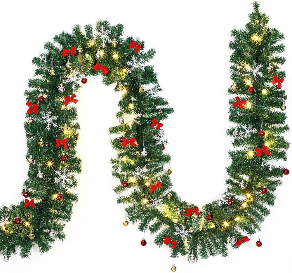 CASARIA Guirlande de Noël lumineuse 5m 80 LED Sapin artificiel avec déco Décoration de noël i... | Amazon (FR)