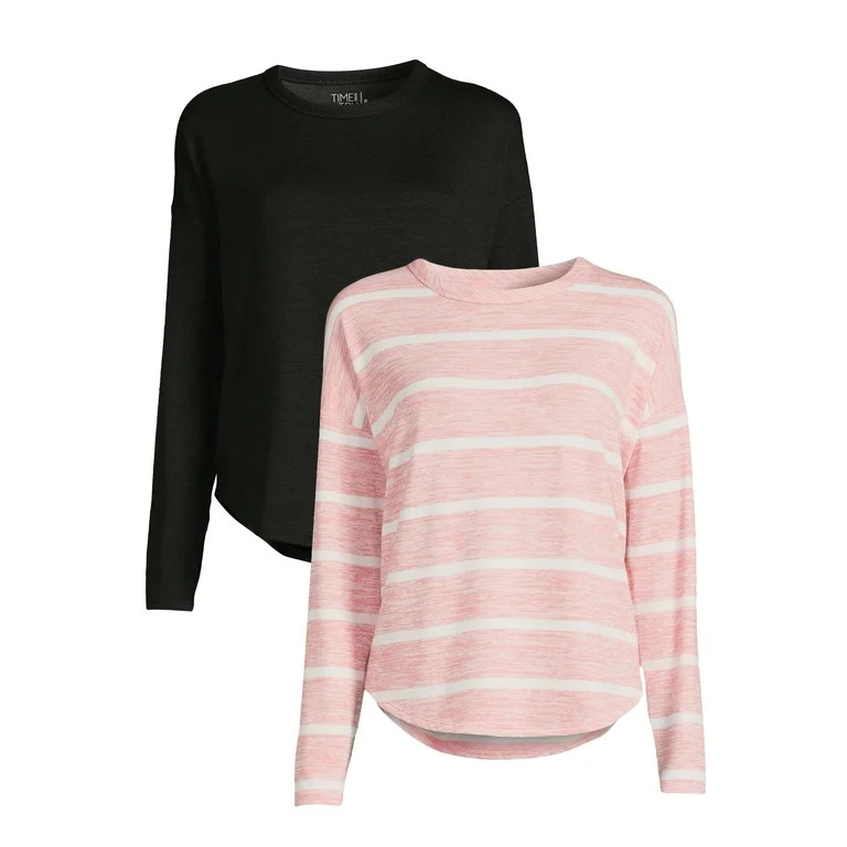 Time and Tru Women's Long Sleeve Hacci Top (2 Pack) | Walmart (US)