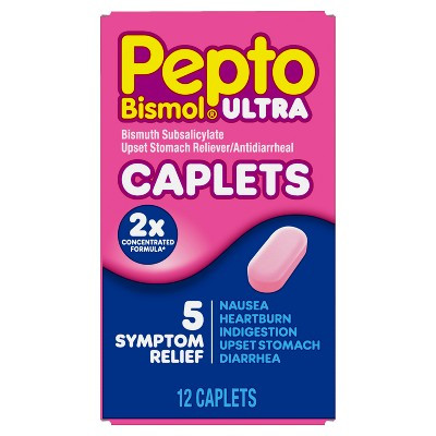 Pepto-Bismol ULTRA Caplets, Upset Stomach Relief, Stomach Relief, Anti-Diarrheal - 12ct | Target