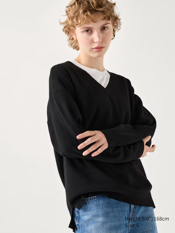 Washable Milano V Neck Jumper | UNIQLO (UK)