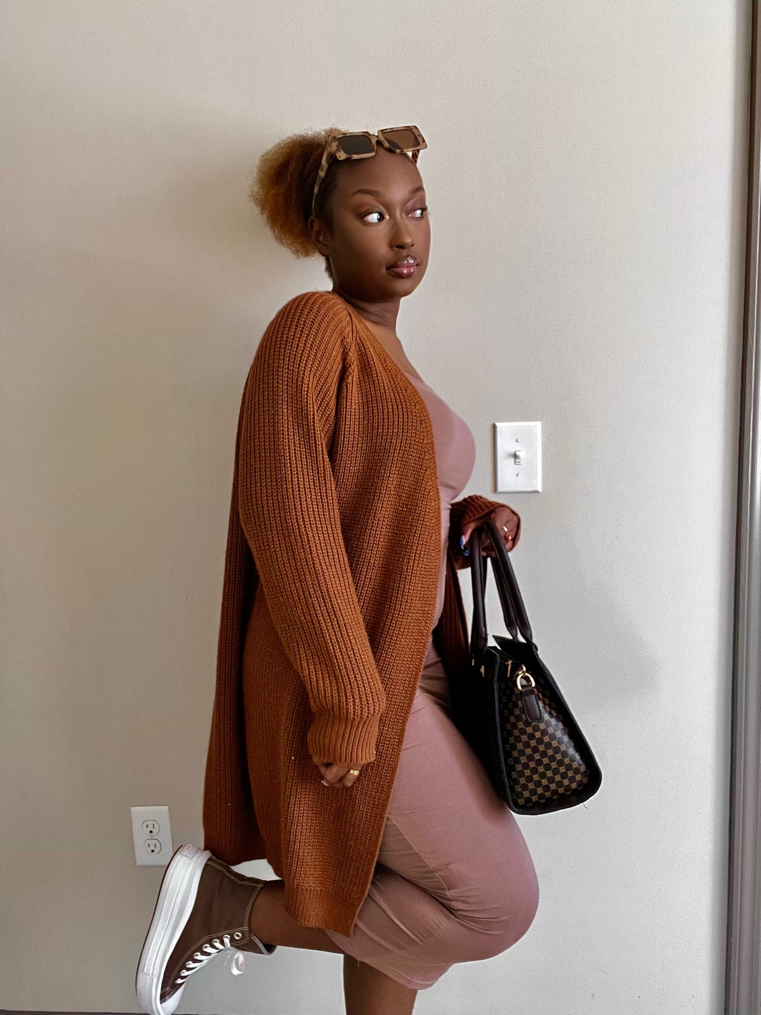 Winter outfit, winter fashion, winter outfit ideas, cardigan outfits, dress with Converse outfit idea, platform Converse, brown tones outfit

#LTKunder50 #LTKSeasonal #LTKstyletip