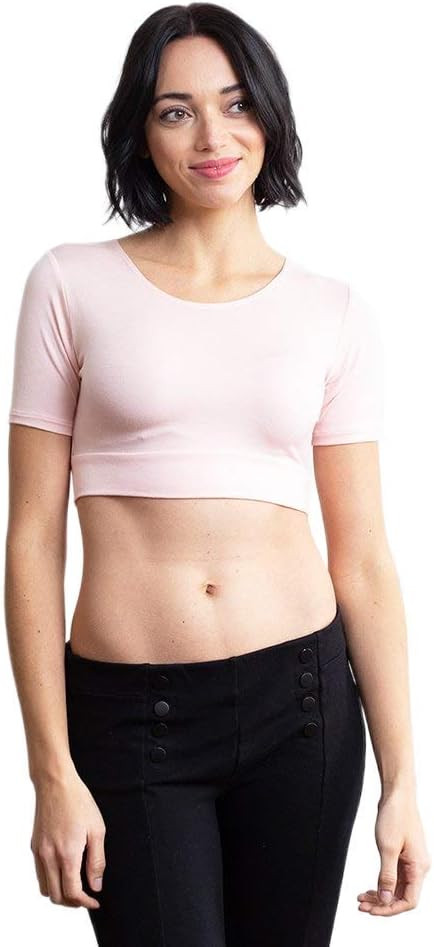 Women Top Boyfriend Tee HALFTEE Half Sleeve Layering Crop Undershirt for Women & Teens XS-3X | Amazon (US)