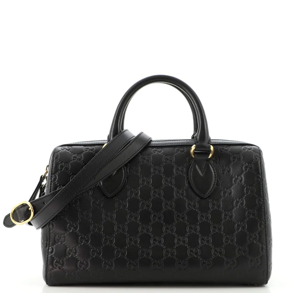 Gucci Signature Boston Bag Guccissima Leather Medium Black 1762252 | Rebag