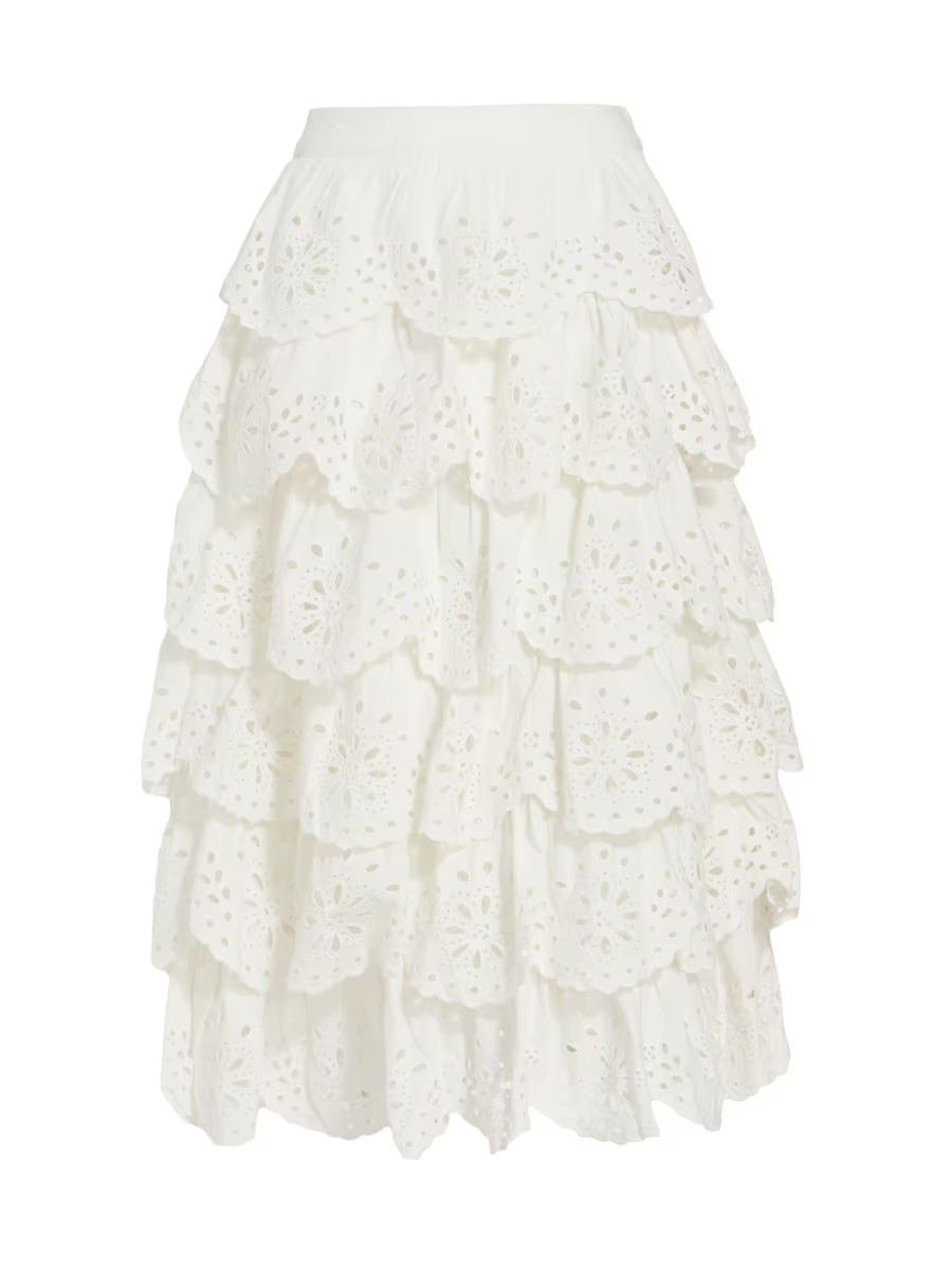 Tail Lace Full Midi-Skirt | Saks Fifth Avenue