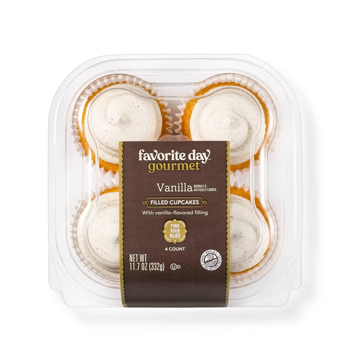 Vanilla Filled Cupcakes - 11.7oz/4ct - Favorite Day™ | Target