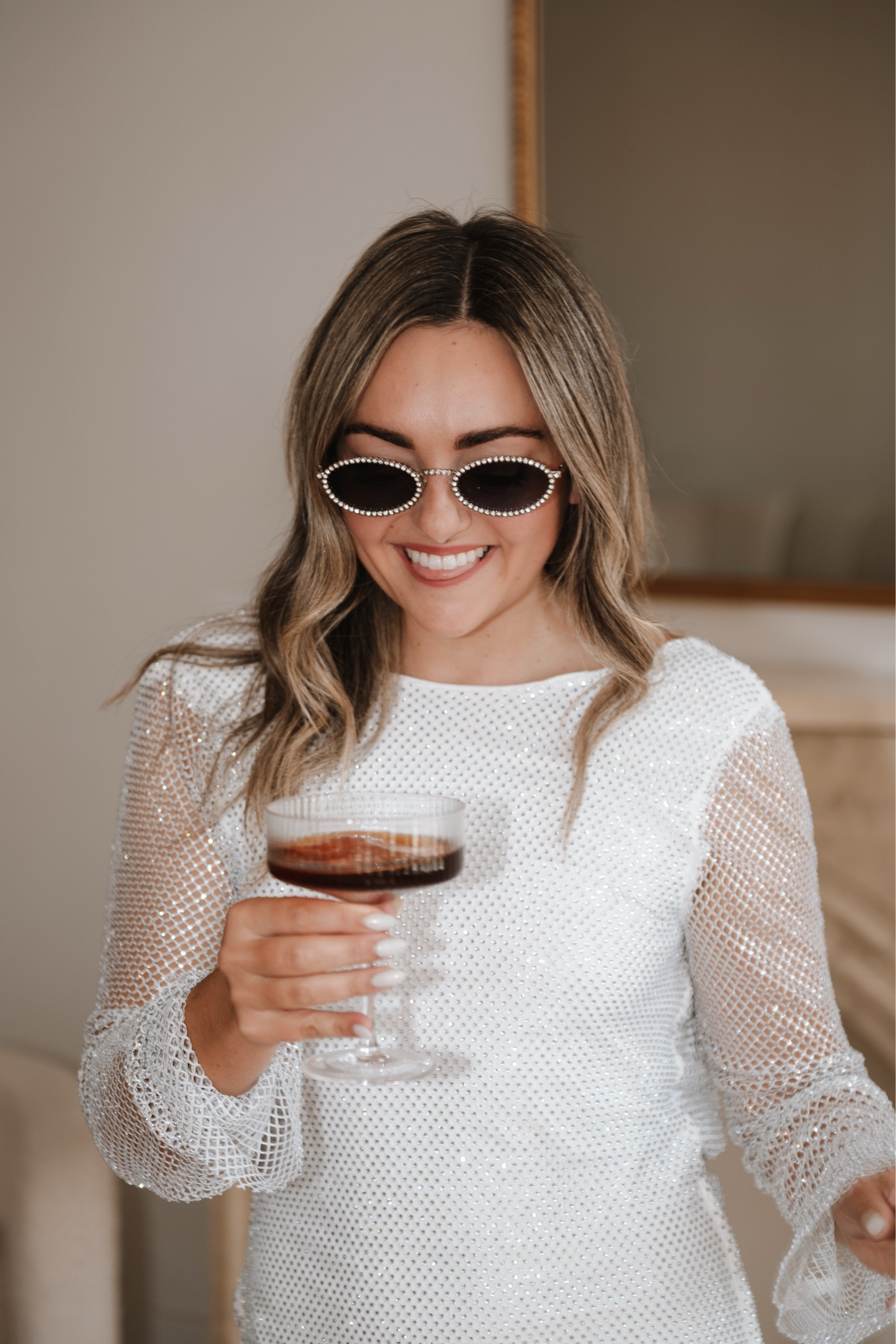 Rhinestone bachelorette party dress with crystal sunglasses from Amazon  💍🤍

#LTKParties #LTKWedding #LTKxPrimeDay