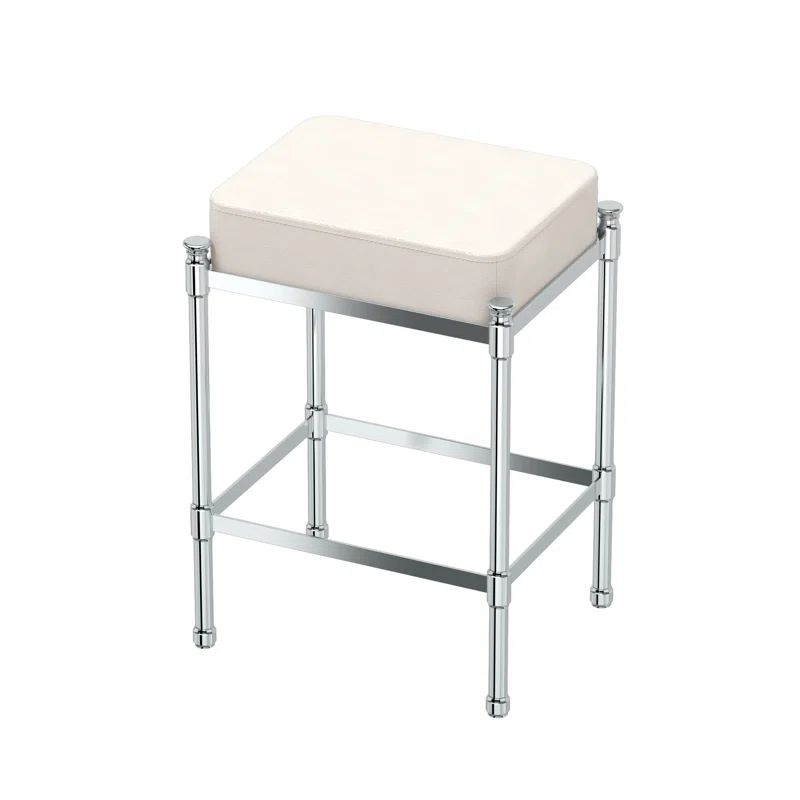 Rectangle Vanity Stool with Leather Seat | Wayfair North America