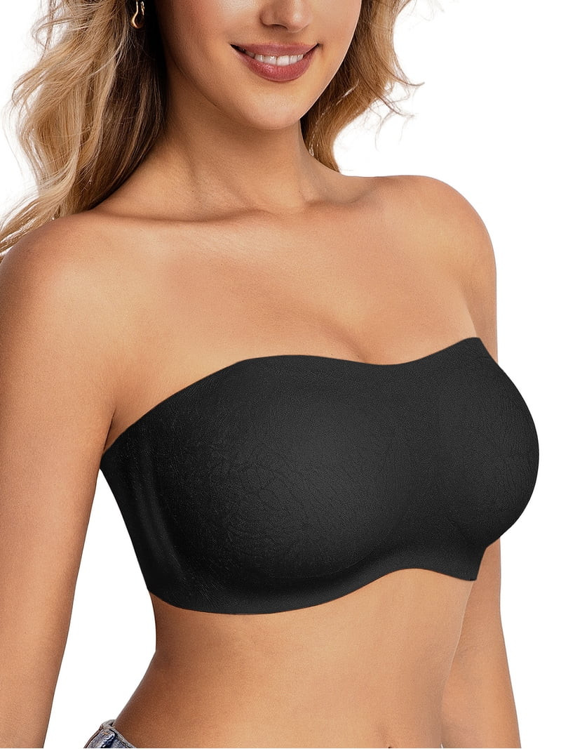 MINTREUS Womens Strapless Bras Jelly Push Up Bandeau Bra Non Slip Wireless Supportive Padded Bras... | Walmart (US)