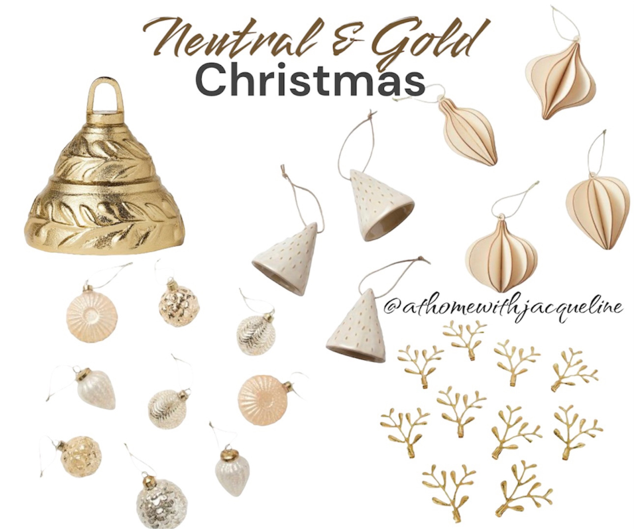 Neutral and gold Christmas ornaments and decor  

#LTKhome #LTKHoliday #LTKSeasonal