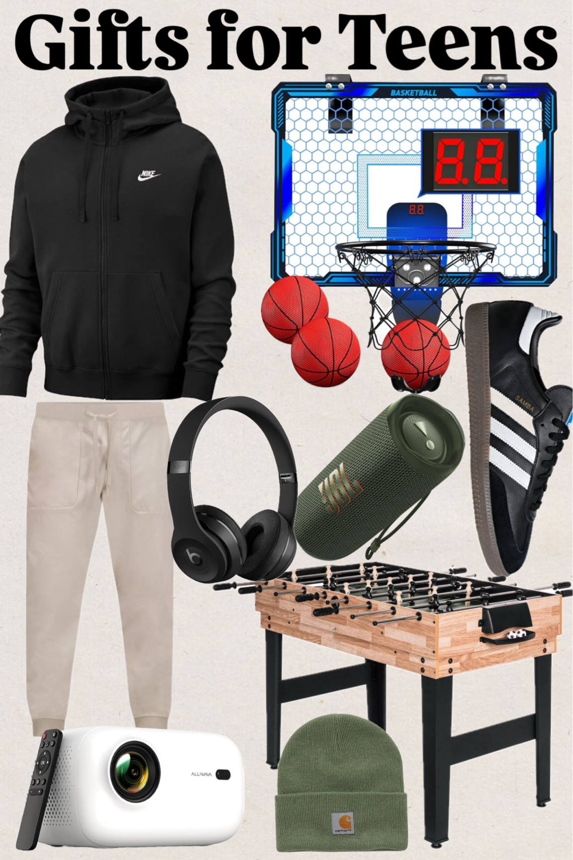 Gifts for teens
Teen boy gifts
Tween gifts
Foosball table
Air hockey
Table tennis
Headphones
Joggers
Lululemon
Nike
Basketball hoop
Games
Adidas sneakers
Portable speakers
Christmas gifts

#LTKGiftGuide #LTKKids #LTKFindsUnder50