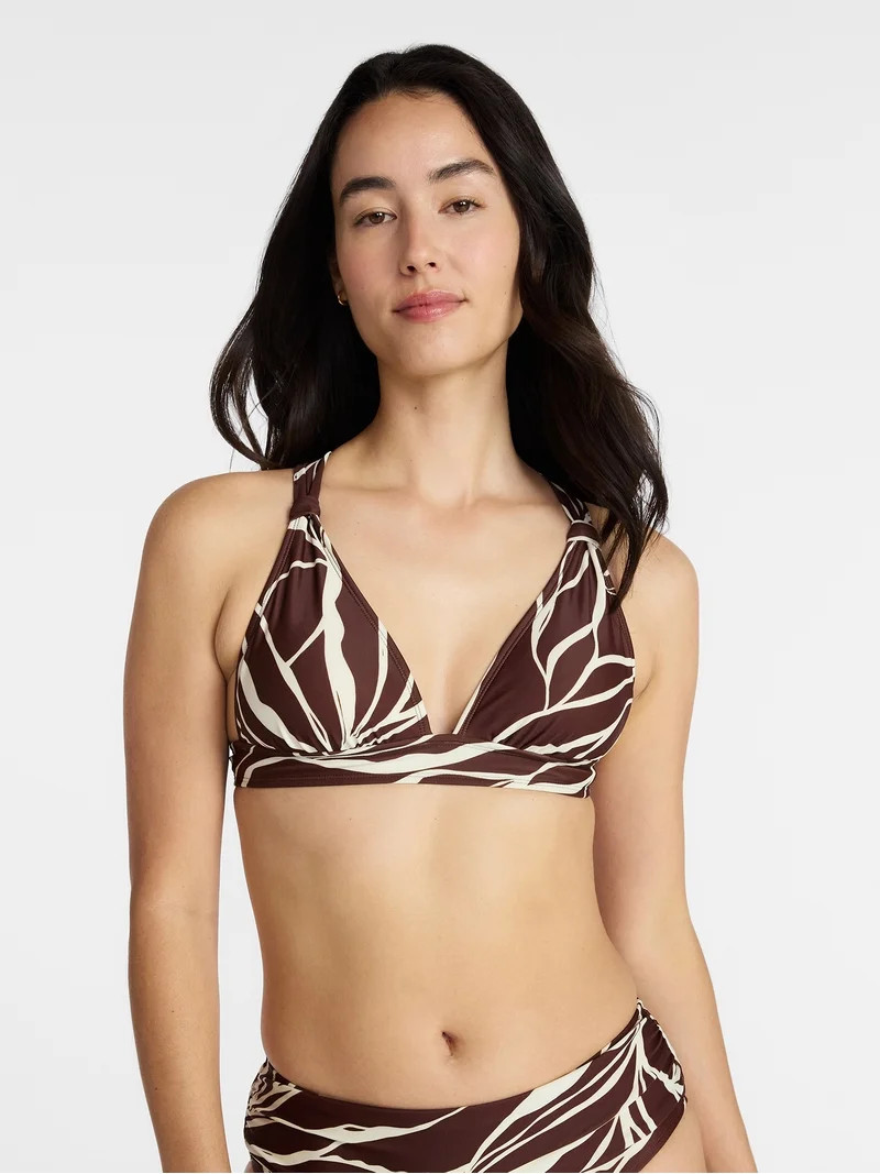 Time and Tru Women's and Women's Plus Cross Back Triangle Bikini Top, Sizes XS-3X - Walmart.com | Walmart (US)