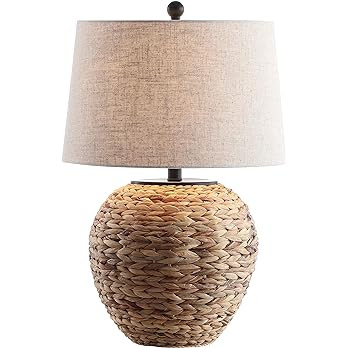 JONATHAN Y 24.5" Natural Water Hyacinth Farmhouse Basket Table Lamp, Coastal Decor for Living Roo... | Amazon (US)