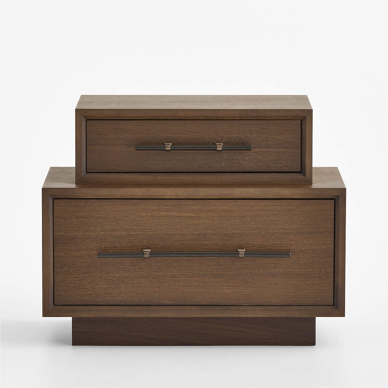 Larchmont 28" Stacked Oak Nightstand | Crate & Barrel | Crate & Barrel